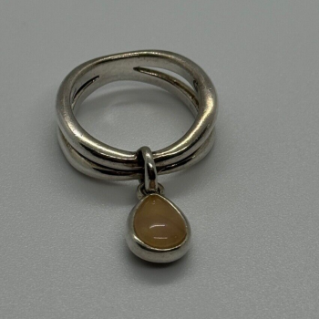 925 Sterling Silver Agate Ring Size 6