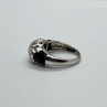 925 Sterling Silver Black Agate & Diamonds Ring Size 7.5
