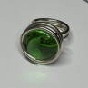 Modern Art Design Green CZ Ring Size 6