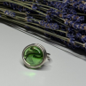 Modern Art Design Green CZ Ring Size 6