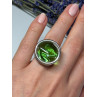 Modern Art Design Green CZ Ring Size 6