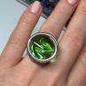 Modern Art Design Green CZ Ring Size 6