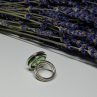 Modern Art Design Green CZ Ring Size 6