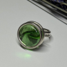 Modern Art Design Green CZ Ring Size 6