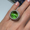 Modern Art Design Green CZ Ring Size 6