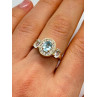 925 Sterling Silver Blue & White Topaz Ring Size 7.5