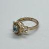 925 Sterling Silver Blue & White Topaz Ring Size 7.5