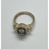 925 Sterling Silver Blue & White Topaz Ring Size 7.5
