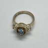 925 Sterling Silver Blue & White Topaz Ring Size 7.5