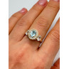 925 Sterling Silver Blue & White Topaz Ring Size 7.5
