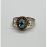 925 Sterling Silver Blue & White Topaz Ring Size 7.5