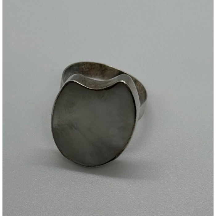 925 Sterling Silver Abalone Shell Ring Size 12