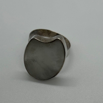 925 Sterling Silver Abalone Shell Ring Size 12