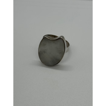 925 Sterling Silver Abalone Shell Ring Size 12