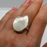 925 Sterling Silver Abalone Shell Ring Size 12