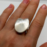 925 Sterling Silver Abalone Shell Ring Size 12