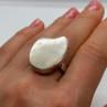 925 Sterling Silver Abalone Shell Ring Size 12