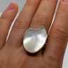 925 Sterling Silver Abalone Shell Ring Size 12