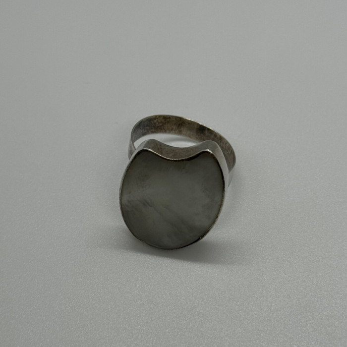 925 Sterling Silver Abalone Shell Ring Size 12