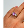 925 Sterling Silver Pink & White Spinel Ring Size 6