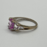 925 Sterling Silver Pink & White Spinel Ring Size 6