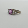 925 Sterling Silver Pink & White Spinel Ring Size 6