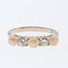 Avon 925 Sterling Silver Pearls & CZ Ring Size 7
