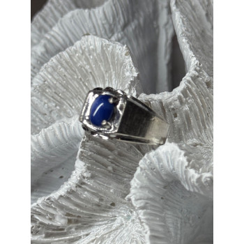 Men's 925 Sterling Silver Star Sapphire Ring Size 8.5