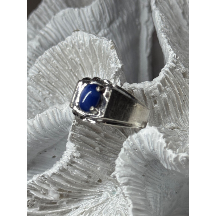 Men's 925 Sterling Silver Star Sapphire Ring Size 8.5