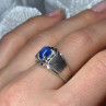 Men's 925 Sterling Silver Star Sapphire Ring Size 8.5