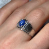 Men's 925 Sterling Silver Star Sapphire Ring Size 8.5