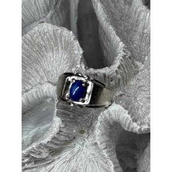 Men's 925 Sterling Silver Star Sapphire Ring Size 8.5