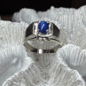 Men's 925 Sterling Silver Star Sapphire Ring Size 8.5