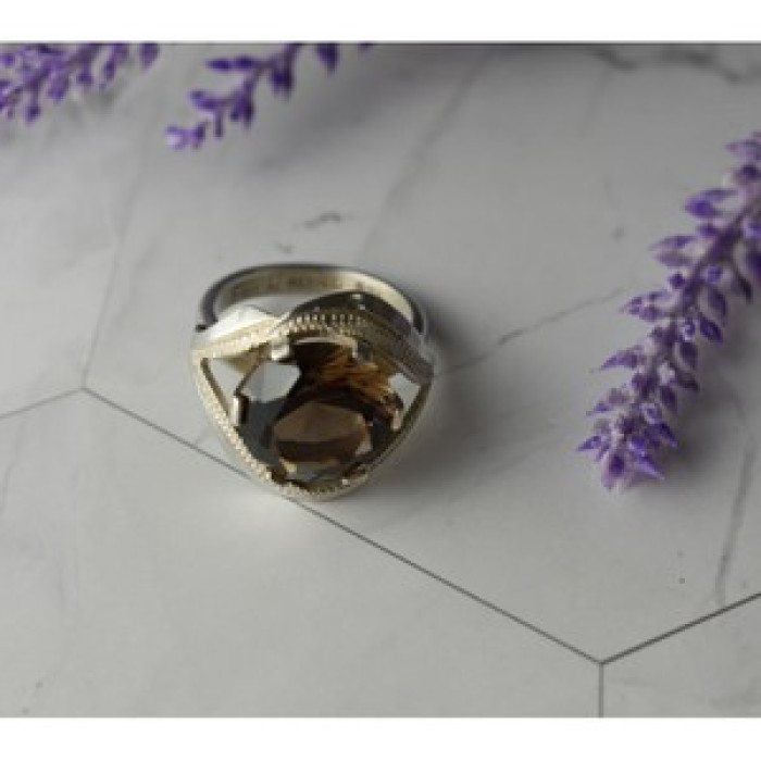 925 Sterling Silver Hessonite Ring Size 9