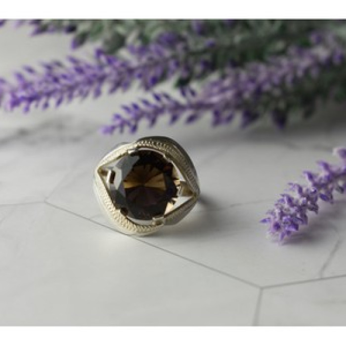 925 Sterling Silver Hessonite Ring Size 9