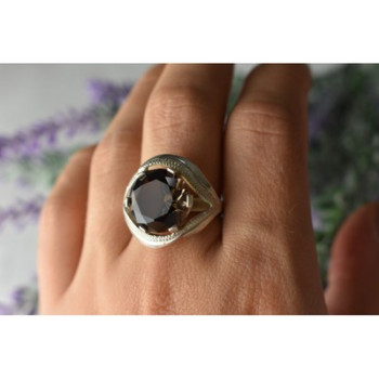 925 Sterling Silver Hessonite Ring Size 9