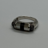 925 Sterling Silver Abalone, Enamel & Marcasite Ring Size 7