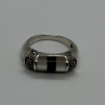 925 Sterling Silver Abalone, Enamel & Marcasite Ring Size 7