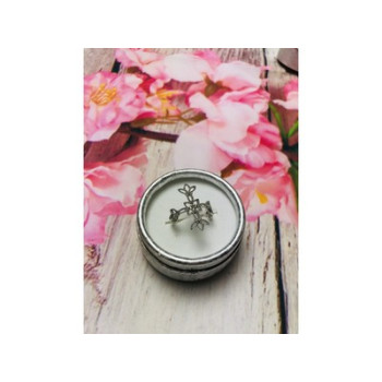 925 Sterling Silver Small Colorless Topaz Ring Size 8