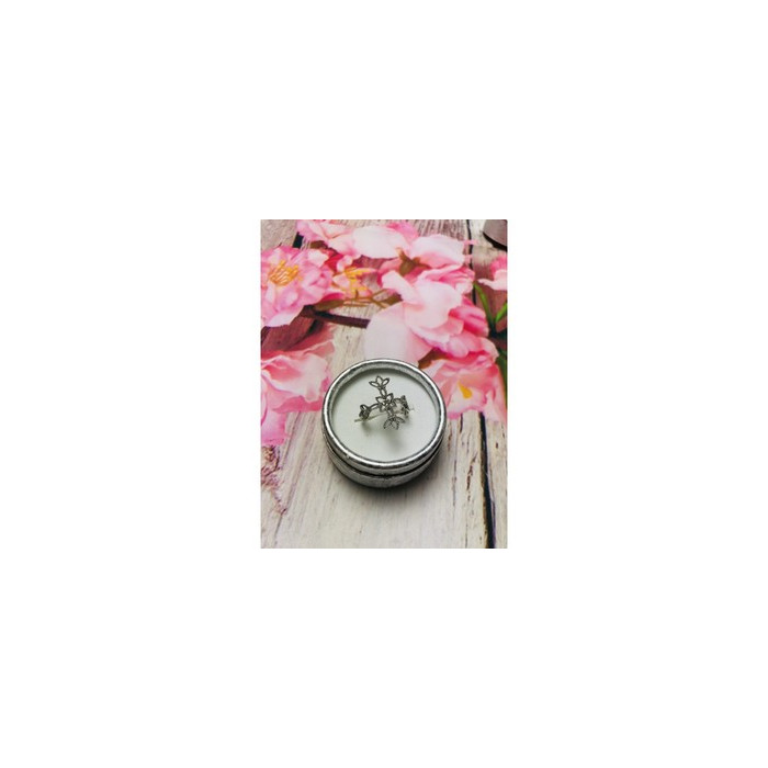 925 Sterling Silver Small Colorless Topaz Ring Size 8