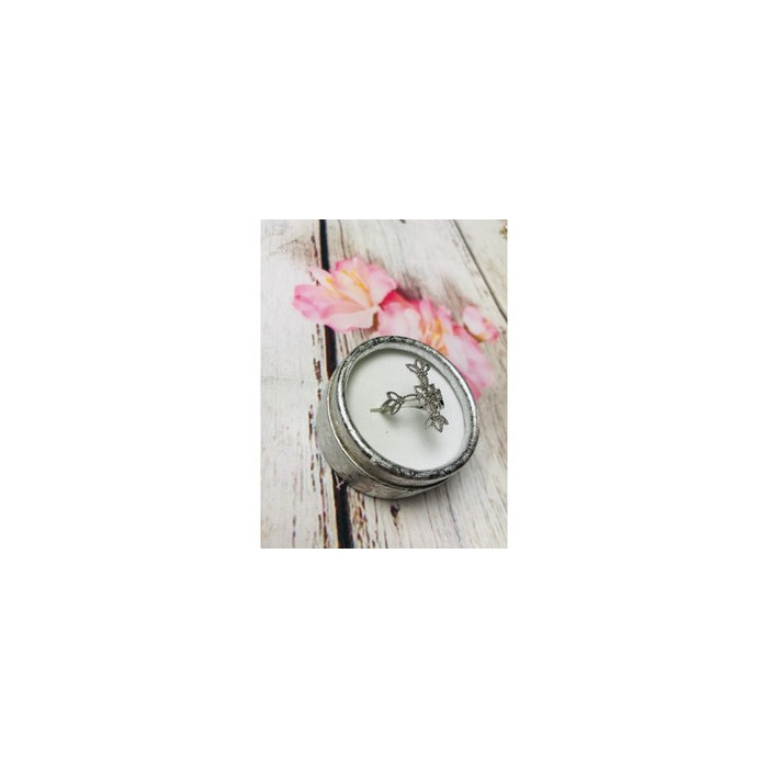 925 Sterling Silver Small Colorless Topaz Ring Size 8