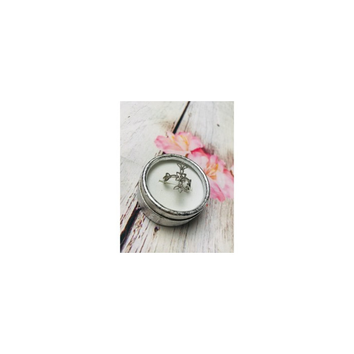 925 Sterling Silver Small Colorless Topaz Ring Size 8