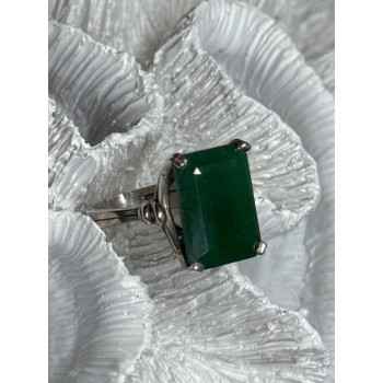 Vintage 925 Sterling Silver Emerald Ring Size 5