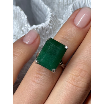 Vintage 925 Sterling Silver Emerald Ring Size 5