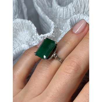 Vintage 925 Sterling Silver Emerald Ring Size 5