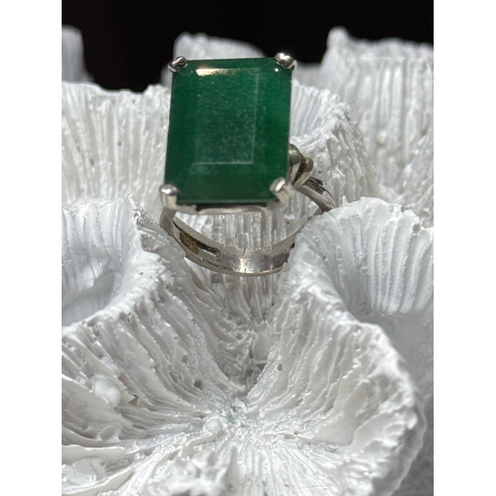 Vintage 925 Sterling Silver Emerald Ring Size 5