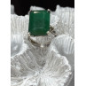 Vintage 925 Sterling Silver Emerald Ring Size 5