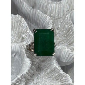 Vintage 925 Sterling Silver Emerald Ring Size 5