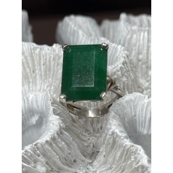 Vintage 925 Sterling Silver Emerald Ring Size 5