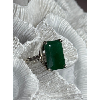 Vintage 925 Sterling Silver Emerald Ring Size 5